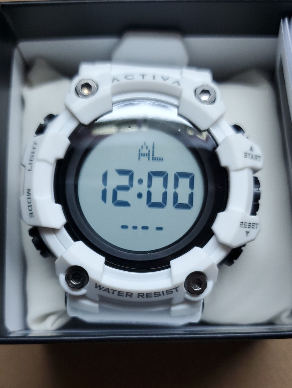 Activa White Digital Sports Watch with Alarm and Water Resistance